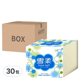 雪柔 輕巧柔拭巾 300抽 x 30包 1箱, 連續抽取式面紙, 100%原生紙漿, 300張
