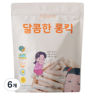 올바름 달콤한롱킥 간식, 단호박맛, 30g, 6개