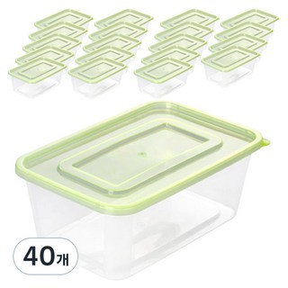 쿡앤락 사각 밀폐용기, 40개, 900ml
