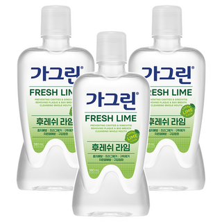 가그린 후레쉬라임 구강청결제, 380ml, 3개