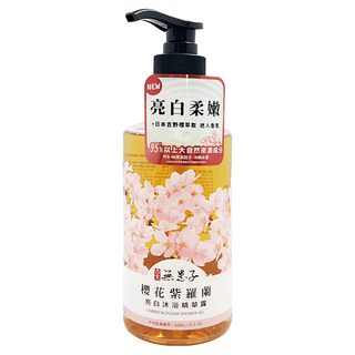 SOAPBERRY 古寶無患子 沐浴精華露 櫻花紫羅蘭, 亮白柔嫩, 含日本吉野櫻萃取, 95%以上大自然來源成分, 600g, 1瓶