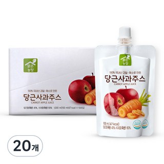 맑은농장 당근사과주스, 100ml, 20개