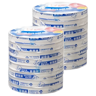 DEER BRAND 鹿頭牌 極透亮OPP超透明膠帶 18mm x 40Y 8卷/組 - 透光度極高, 黏性強勁, 開頭易找, PP3Q, 2組