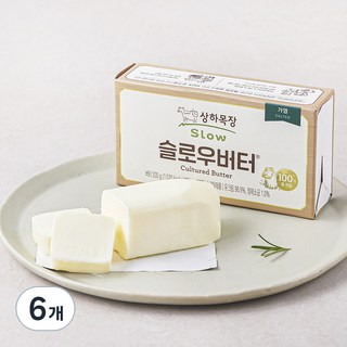 상하목장 슬로우 가염버터, 200g, 6개