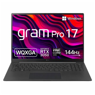 LG전자 그램 Pro 17 코어Ultra7 지포스 RTX 3050, 옵시디안블랙, 512GB, 32GB, WIN11 Home, 17Z90SP-ED7BK