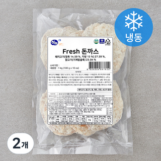 하늘푸드 Fresh 돈까스 10개입 (냉동), 1kg, 2개