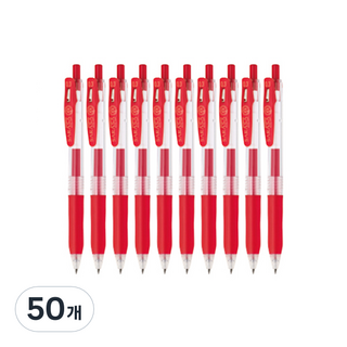 제브라 사라사클립볼펜 0.3mm, 레드, 50개