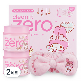 바닐라코 마이멜로디 클린 잇 제로 오리지널 클렌징밤 180ml x 2p + 세안밴드 세트, 2세트