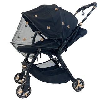 어프리비 유모차 모기장 햇빛가리개 2in1 커버 가리개 방충망, 곰돌이, 1개