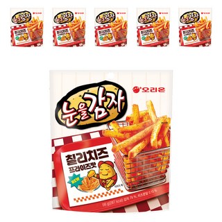 오리온 눈을감자 칠리치즈 프라이즈 스낵, 56g, 6개