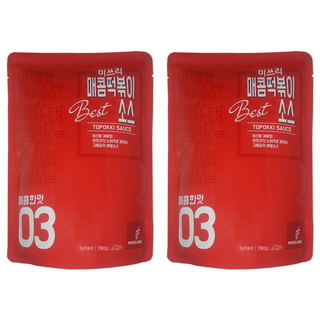 미쓰리 떡볶이소스 03 매콤한맛, 780g, 2개