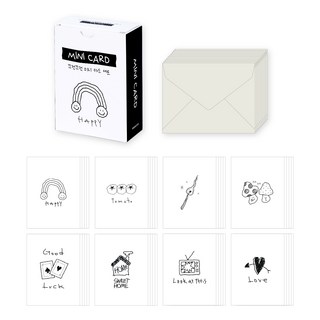 워너디스 러브레 미니 감사 메시지 엽서 카드 8종 x 5p + 봉투 20p 세트, 끄적끄적, 1개