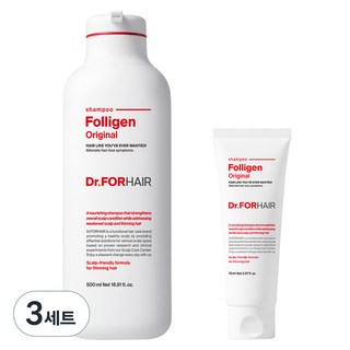 닥터포헤어 폴리젠 오리지널 샴푸 500ml+70ml, 3세트