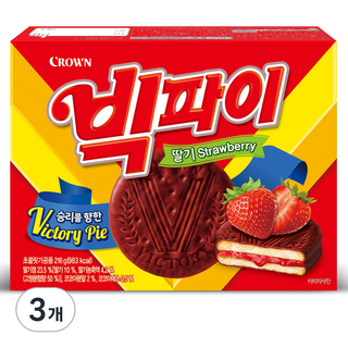 크라운제과 빅파이 딸기, 216g, 3개