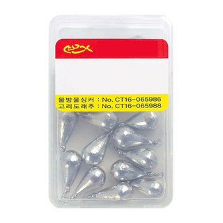 씨타임 EX 물방울싱커 프리리그 다운샷 봉돌 루어낚시 세트, 15개입, 1개