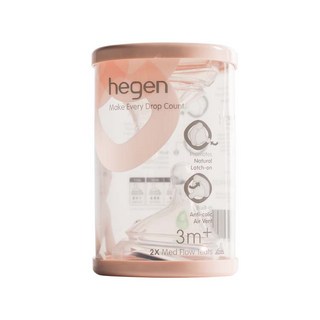hegen 防脹氣真實擬乳奶嘴 2入組, 模擬媽媽乳房設計, 不脹氣不打嗝不嗆奶, 3個月以上, 1組