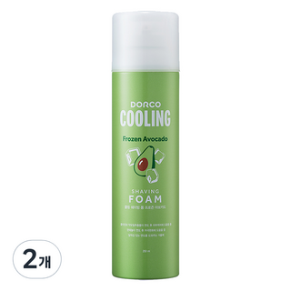 도루코 쿨링 프로즌 아보카도 쉐이빙폼, 250ml, 2개