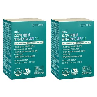 뉴트리코어 NCS 초임계 식물성 알티지 오메가3, 30정, 34g, 2개