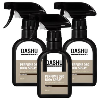 다슈 솔루션 퍼퓸 데오드란트 바디스프레이 딥 우디향, 200ml, 3개