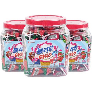 롯데웰푸드 롤리팝 아이스 캔디, 660g, 3개
