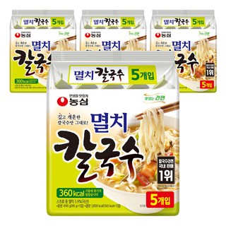 농심 멸치칼국수, 98g, 20개