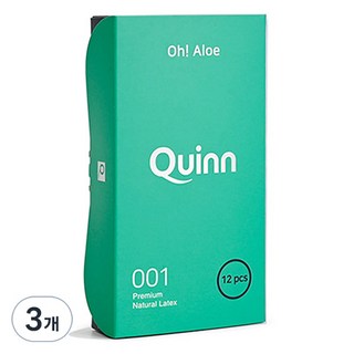 Quinn 001 오 알로에 울트라씬 무꼭지형 콘돔, 12개입, 3개 대표 이미지 - 성인용품 추천
