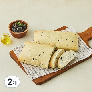 프레시오늘 올리브오일 저당 블랙올리브 치아바타, 105g, 2개입, 2개