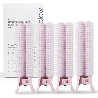 글로스앤글로우 뿌리볼륨업 헤어롤 집게, 연핑크, 4개