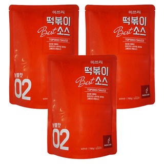 미쓰리 떡볶이소스 02 보통맛, 780g, 3개