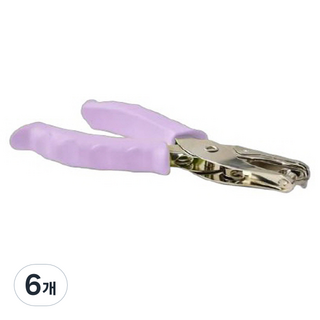 마다꾸미 컬러 핸드 1공 펀치 3mm, 파스텔퍼플, 6개