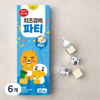 치즈큐빅 파티 플레인, 5.8g, 40개입, 6개