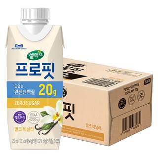 셀렉스 프로핏 우유단백질 드링크믹스 RTD 밀크 바닐라, 250ml, 18개