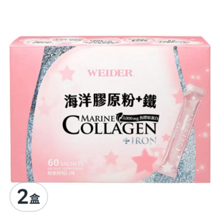 WEIDER 威德 海洋膠原粉 + 鐵 蜂蜜檸檬口味, 60包, 2盒