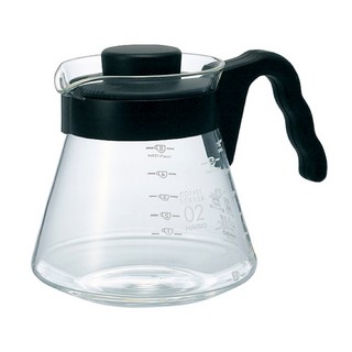 Hario V60好握02黑色咖啡壺(c27),手沖咖啡壺,耐熱玻璃材質,黑色,簡約時尚, 700ml, 1個, 壺身、上蓋