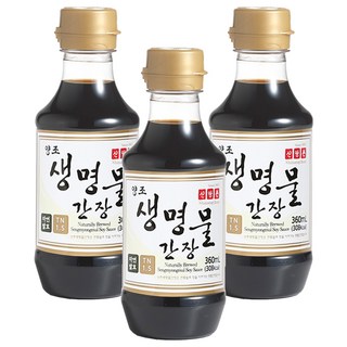 신앙촌 양조 생명물 간장, 360ml, 3개