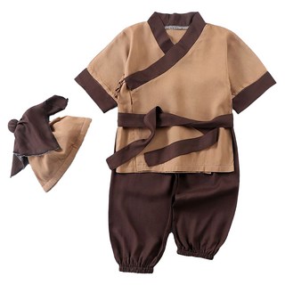 愛北鼻 萬聖節變裝服,店小二-送竹簍 130碼, 角色扮演服裝, 1入, 棕色
