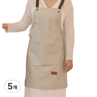 씨오브비 주방 카페 생활방수 편한 앞치마, 크림, 5개