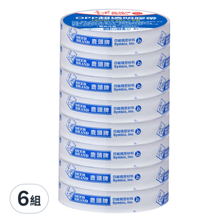 DEER BRAND 鹿頭牌 極亮透OPP超透明膠帶 18mm x 40Y 8入, 透明, 6組