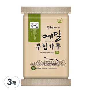 봉평촌 메밀부침가루 2호, 3개, 800g