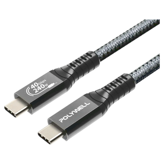 POLYWELL 寶利威爾 USB4 Gen3x2 40Gbps PD240W Type-C-Type-C 極速傳輸充電線, 2m, PW15-W45-A359, 1條