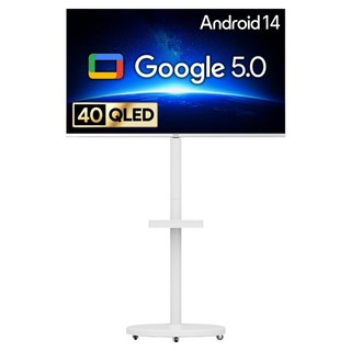 [10% 환급가전] 더함 FHD QLED 화이트에디션 돌비 AI 구글 5.0 IPS패널 스마트 TV + 삼탠바이미 스탠드 라이트 세트, 102cm(40인치), NA401QLED, 스탠드형, 고객직접설치