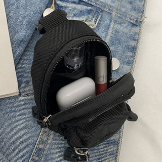 위플랩 미니 백팩 인형 키링 열쇠고리, 블랙, 1개