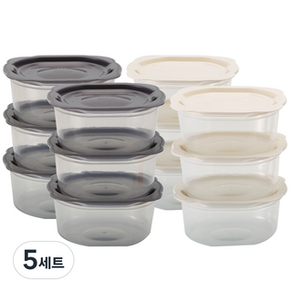 이지앤프리 맛쿡 냉동밥보관용기 세트 400ml, 뚜껑 2종 x 6p + 용기 2종 x 6p, 5세트
