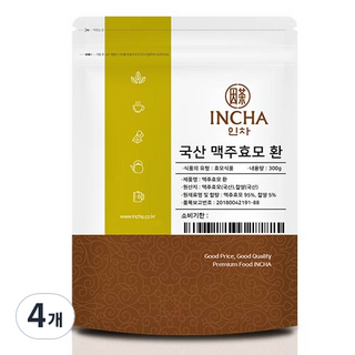 인차 국내산 맥주효모 환, 4개, 300g