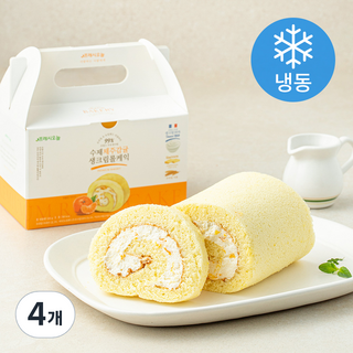 프레시오늘 우리밀 리얼버터 프랑스생크림 99% 제주감귤 수제 롤케익 (냉동), 230g, 4개