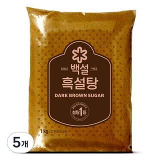 백설 흑설탕 1kg 5개 상품 이미지