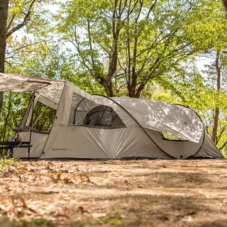 아이두젠 스네일박스 원터치 팝업 그늘막 텐트 + 대형 방수 플라이 세트, 라이트그레이, 4~5인용