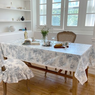 FINDS lifestyle TIERRA 首頁Tierra Toile 防水桌布, 藍色, 1個, 6 人 (220 x 140cm)