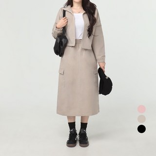Cotton Closet女款Basaek半露臍風衣+工裝長裙套裝