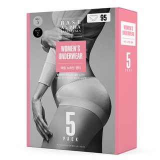 BASE ALPHA ESSENTIALS 女款無痕內褲5件組 M號 (黑色x2+米色x3) 無痕內褲 女內褲, 95, 黑色 x 2 + 米色 x 3